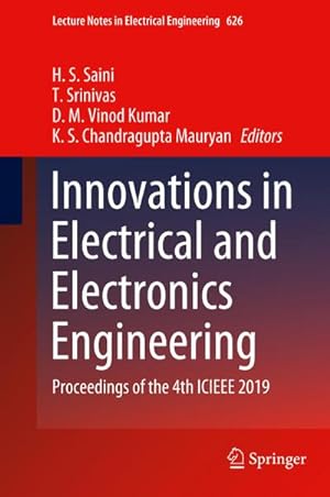 Seller image for Innovations in Electrical and Electronics Engineering : Proceedings of the 4th ICIEEE 2019 for sale by AHA-BUCH GmbH
