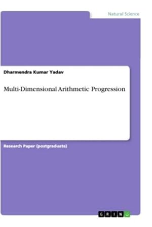 Bild des Verkufers fr Multi-Dimensional Arithmetic Progression zum Verkauf von AHA-BUCH GmbH