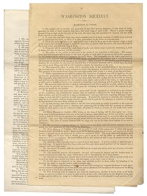 Seller image for Washington Aqueduct. Specifications for Conduit [and] Specification For Graduation on Section No. [blank] of the Washington Aqueduct for sale by Ian Brabner, Rare Americana (ABAA)