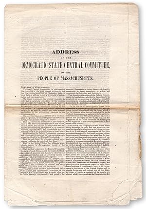 Address of the Democratic State Central Committee to the People of Massachusetts