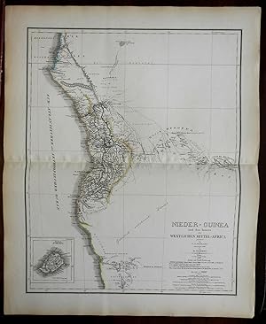 Congo Lower Guinea Southern Africa 1846 Kiepert oversized folio map