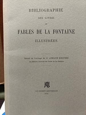 Bild des Verkufers fr Bibliographie des livres de Fables de la Fontaine illustres. zum Verkauf von PlanetderBuecher