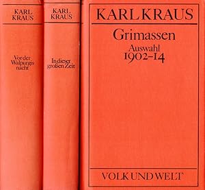 Seller image for Ausgewhlte Werke Band 1: Grimassen 1902-1914, Band 2: In dieser groen Zeit 1914-25 und Band 3: Vor der Walpurgisnacht 1925 - 1933 3 Bnde for sale by Flgel & Sohn GmbH