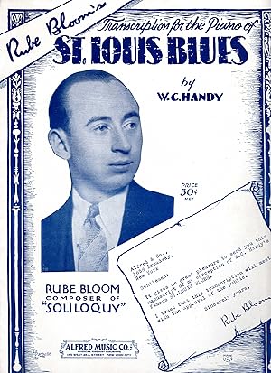 Bild des Verkufers fr ST. LOUIS BLUES W.C. Handy 1928 Sheet Music RUBE BLOOM Transcription. zum Verkauf von The Sun Also Rises