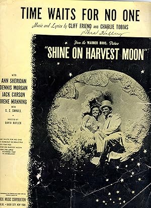 Image du vendeur pour Time Waits For No One Shine on Harvest Moon Sheet Music Ann Sheridan Vintage. mis en vente par The Sun Also Rises