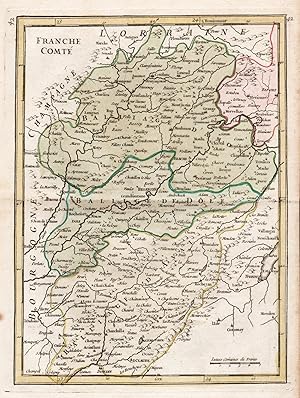 Bild des Verkufers fr Franche comte" - Franche Comte France Frankreich carte Besancon Karte map zum Verkauf von Antiquariat Steffen Vlkel GmbH