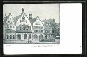 Bild des Verkufers fr Ansichtskarte Alt-Frankfurt, Blick vom Rmer auf Huserreihe zum Verkauf von Bartko-Reher