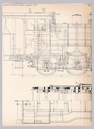 A. Doeppner: Schnellzuglokomotive für die Bahn Malmö-Ystad 1:25 Tafel 1. Faltblatt aus: Zeitschri...