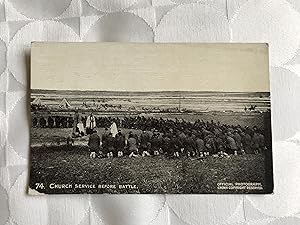 Church Service Before Battle. WW1 Military Postcard. Official War Photographs Series X No.74