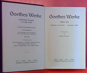 Bild des Verkufers fr Goethes Werke. Vollstndige Ausgabe in vierzig Teilen - Achter bis Zehnter Teil. zum Verkauf von biblion2