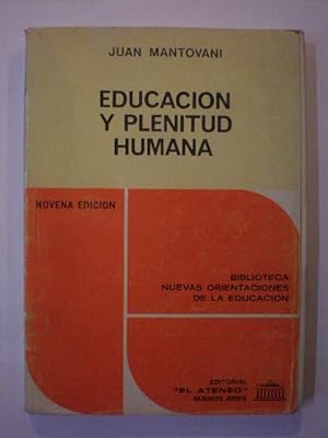Imagen del vendedor de Educacin y plenitud humana a la venta por Librera Antonio Azorn