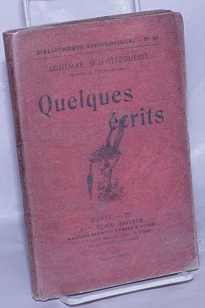 Seller image for Quelques crits for sale by Bolerium Books Inc.