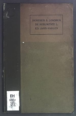 Bild des Verkufers fr Dionysius S. Longinus de sublimitate Libellus. zum Verkauf von books4less (Versandantiquariat Petra Gros GmbH & Co. KG)