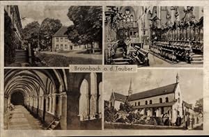 Seller image for Ansichtskarte / Postkarte Bronnbach Reicholzheim Wertheim im Main Tauber Kreis, Kirche aussen und innen, Gasthof Ernst Lang for sale by akpool GmbH