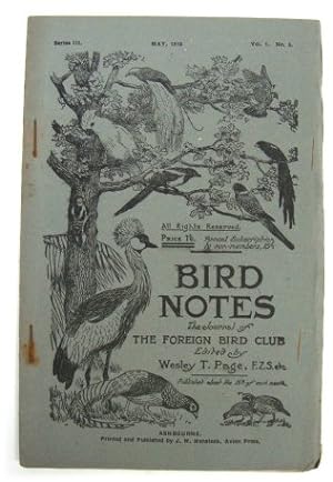 Imagen del vendedor de Bird Notes: The Journal of the Foreign Bird Club. Vol. 1, No. 5 a la venta por PsychoBabel & Skoob Books