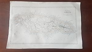 Image du vendeur pour Island of Jamaica. Original 1856 map with three colour lithographic tints. mis en vente par Treasure House Books