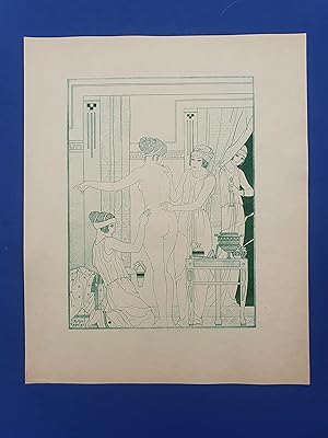 ART-DECO - POCHOIR - MEDECINE - Se feront oindre avec de l?huile - Tirage vert sur Papier Japon