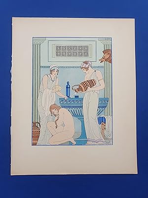 ART-DECO - POCHOIR - MEDECINE - Pouring water over the patient - Tirage couleurs sur Papier Japon