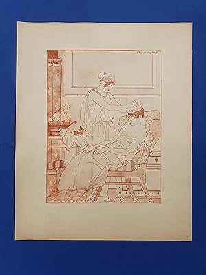 ART-DECO - POCHOIR - MEDECINE - Eponge - Tirage sanguine sur Papier Japon