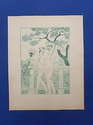 ART-DECO - POCHOIR - MEDECINE - On se promènera nu - Tirage vert sur Papier Japon