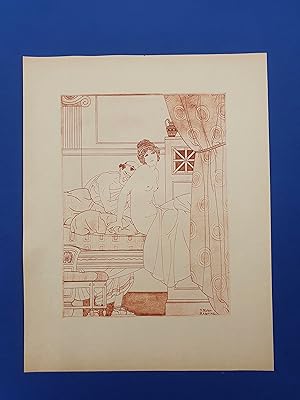 ART-DECO - POCHOIR - MEDECINE - Auscultation - Tirage sanguine sur Papier Japon