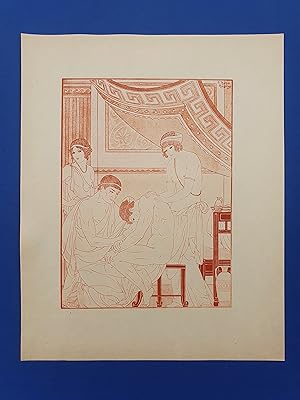 ART-DECO - POCHOIR - MEDECINE - Massage d?une épaule - Tirage sanguine sur Papier Japon