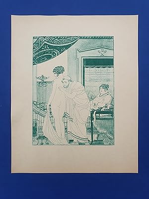 ART-DECO - POCHOIR - MEDECINE - En regardant, en touchant, en écoutant - Tirage vert sur Papier J...