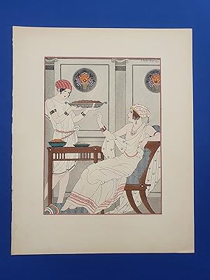 ART-DECO - POCHOIR - MEDECINE - Le Repas - Tirage couleurs sur Papier Japon