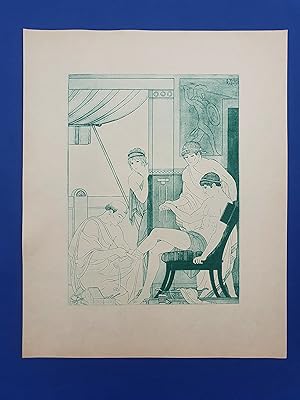 ART-DECO - POCHOIR - MEDECINE - Luxation du pied - Tirage vert sur Papier Japon