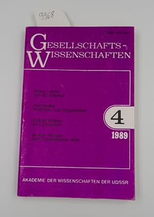 Gesellschaftswissenschaften. - 1989/4