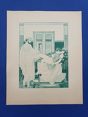 ART-DECO - POCHOIR - MEDECINE - Gynécologiste - Tirage vert sur Papier Japon