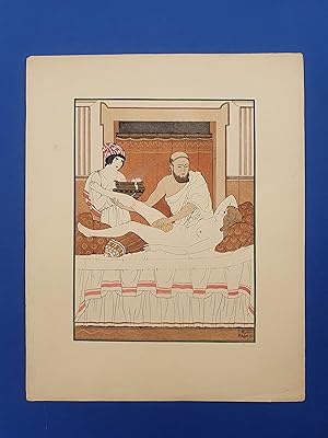 ART-DECO - POCHOIR - MEDECINE - Soulager les jambes - Tirage couleurs sur Papier Japon