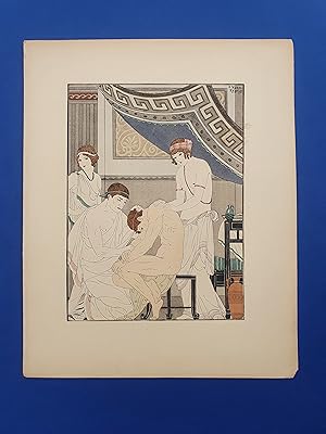 ART-DECO - POCHOIR - MEDECINE - Masser une épaule- Tirage couleurs sur Papier Japon