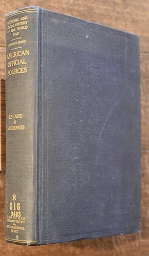 Seller image for Introduction to the American Official Sources for the Economic and Social History of the World War. for sale by Tombland Bookshop