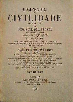 COMPENDIO DE CIVILIDADE OU REGRAS DE EDUCAÇÃO CIVIL, MORAL E RELIGIOSA.