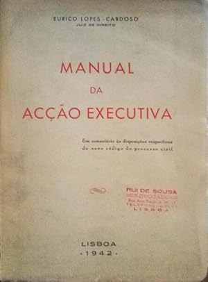 Bild des Verkufers fr MANUAL DA ACO EXECUTIVA. zum Verkauf von Livraria Castro e Silva