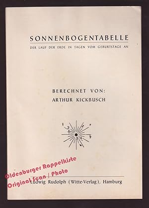 Sonnenbogentabelle: Der Lauf der Erde in Tagen vom Geburtstage an - Kickbusch, Arthur