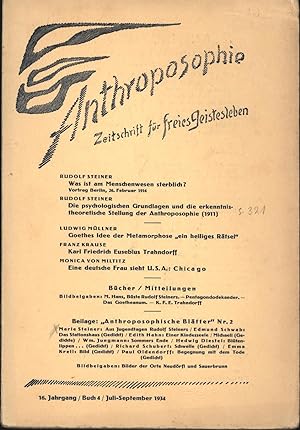 Anthroposophie. 15. Jahrgang, Buch 4 1934