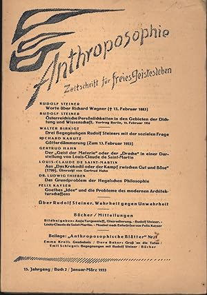 Anthroposophie. 15. Jahrgang, Buch 2, Januar - März 1933