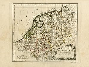 Antique Print-MAP-NETHERLANDS-BELGIUM-LUXEMBURG-GERMANY-Vaugondy-Dussy-ca. 1780