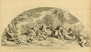 Antique Print-ALLEGORY-PEACE TREATY-NIJMEGEN-VERSAILLES-Le Brun-Picart-1734