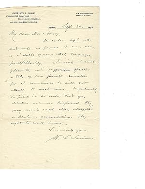 William Lloyd Garrison, Jr. Writes about Combatting Anti-Suffrage Arguments in his Speech at Well...