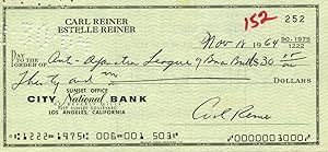 Carl Reiner Signed Check