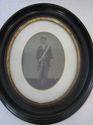 3/4 Plate Tintype of a Navy Chaplain in Full Uniform with Feathered Chapeaux and Drawn Sword