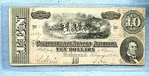 1864 Confederate States 10 dollar Note