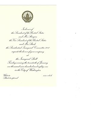 Reagan Bush 1985 Presidential Inauguration Invitation Packet