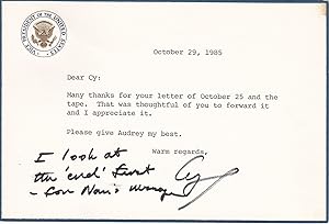 George Bush Autograph Letter "I Look at the End First"