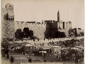 Vintage Photo of the Fortress at the Jaffa Gate in Jerusalem circa 1880s