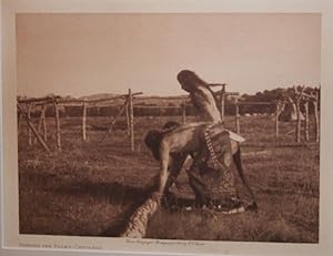 Edward S. Curtis original 1910 photogravure "Painting Poles-Cheyenne"