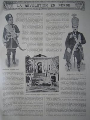 Vintage Article about Persian Shah in 1909 French Magazine